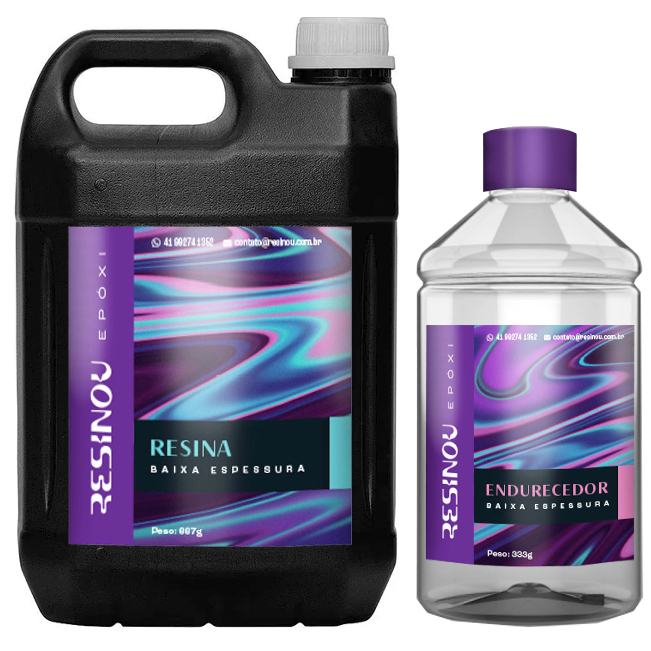 Kit Resina Epoxi para madeira e artesanato baixa viscosidade - 3 kg
