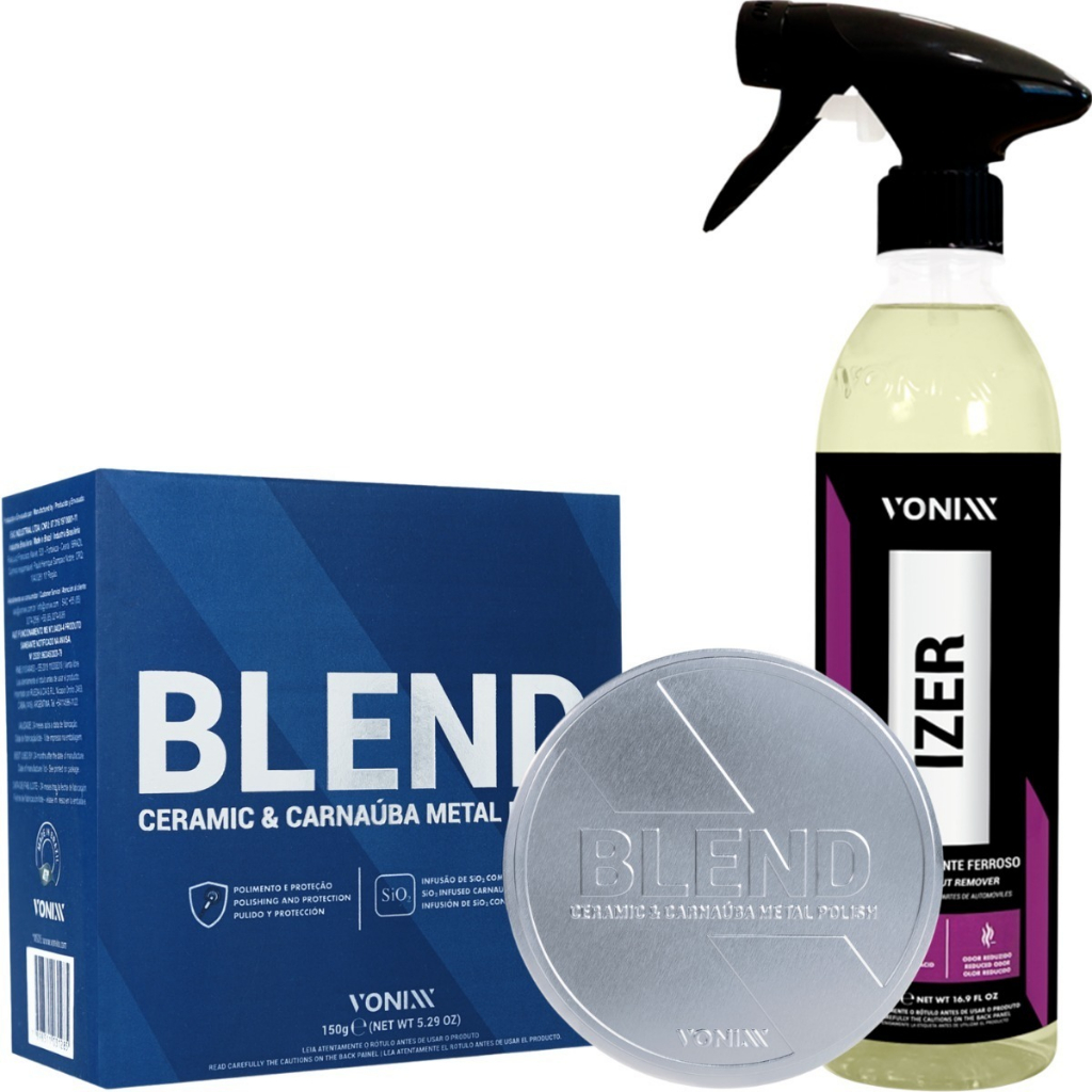 Blend Metal Polish Polidor de Metais + Izer Descontaminante Ferroso 500ml Vonixx