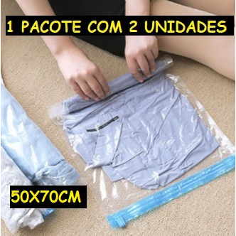 OFERTA Conjunto 2  Sacos Saco A Vácuo 50x70 cm Organizador Não Precisa De Bomba Organizador Edredom Cobertor Roupa