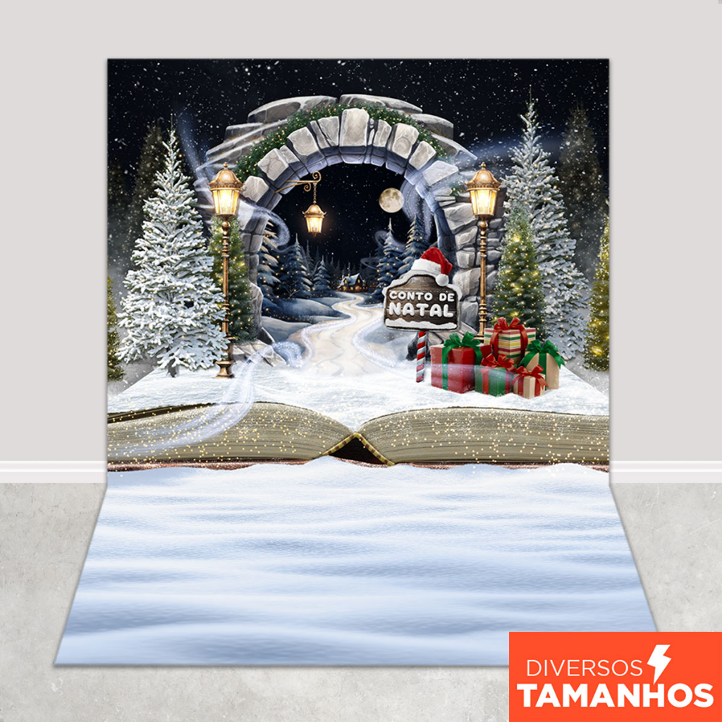 Fundo Fotográfico Contos de Natal Em Tecido FNT-790 em Oferta na Shopee