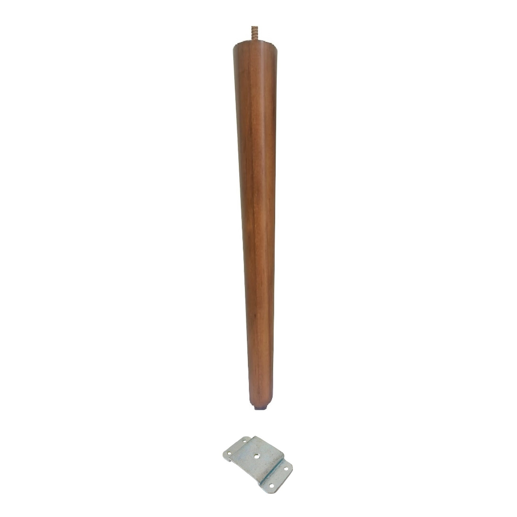 Pé Palito 60cm Parafuso 5/16 Madeira Pinus + Chapinha Chapa Metal Reta - JT HOME