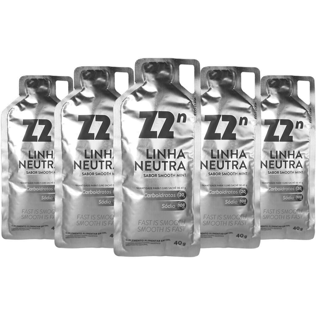 Gel Z2n Energy Linha Neutra Sabor Smooth Min Kit 5x Sachês De 40g Cada Carbogel - Z2 Foods