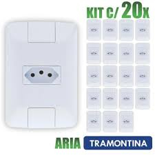 tomada 10A tramontina linha arial kit c/ 20 pcs