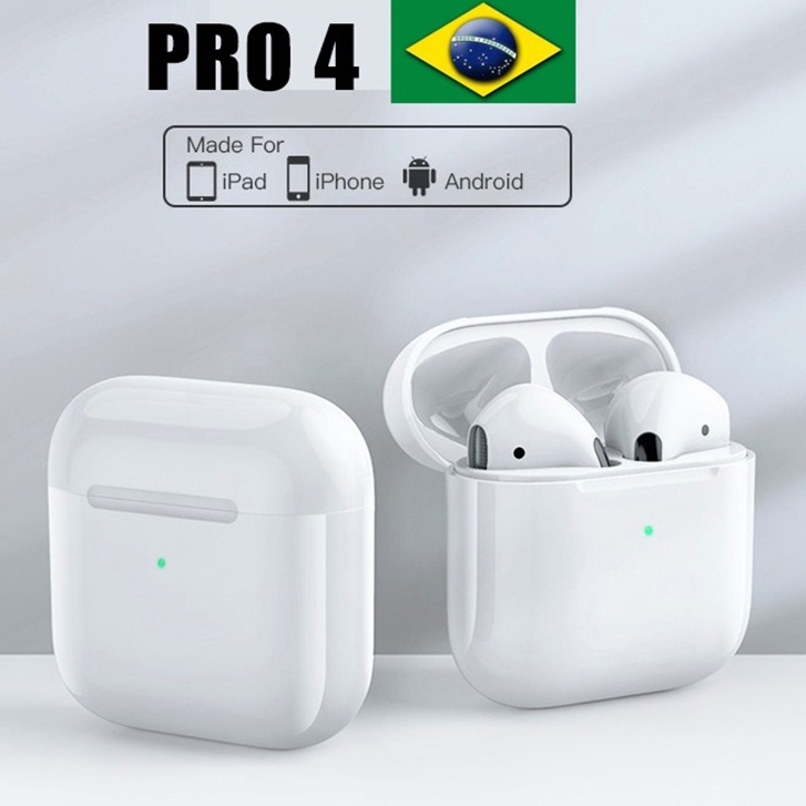 Fones De Ouvido TWS Air Pro 4 Fone Bluetooth Com Redução De Ruído Compatível iPh