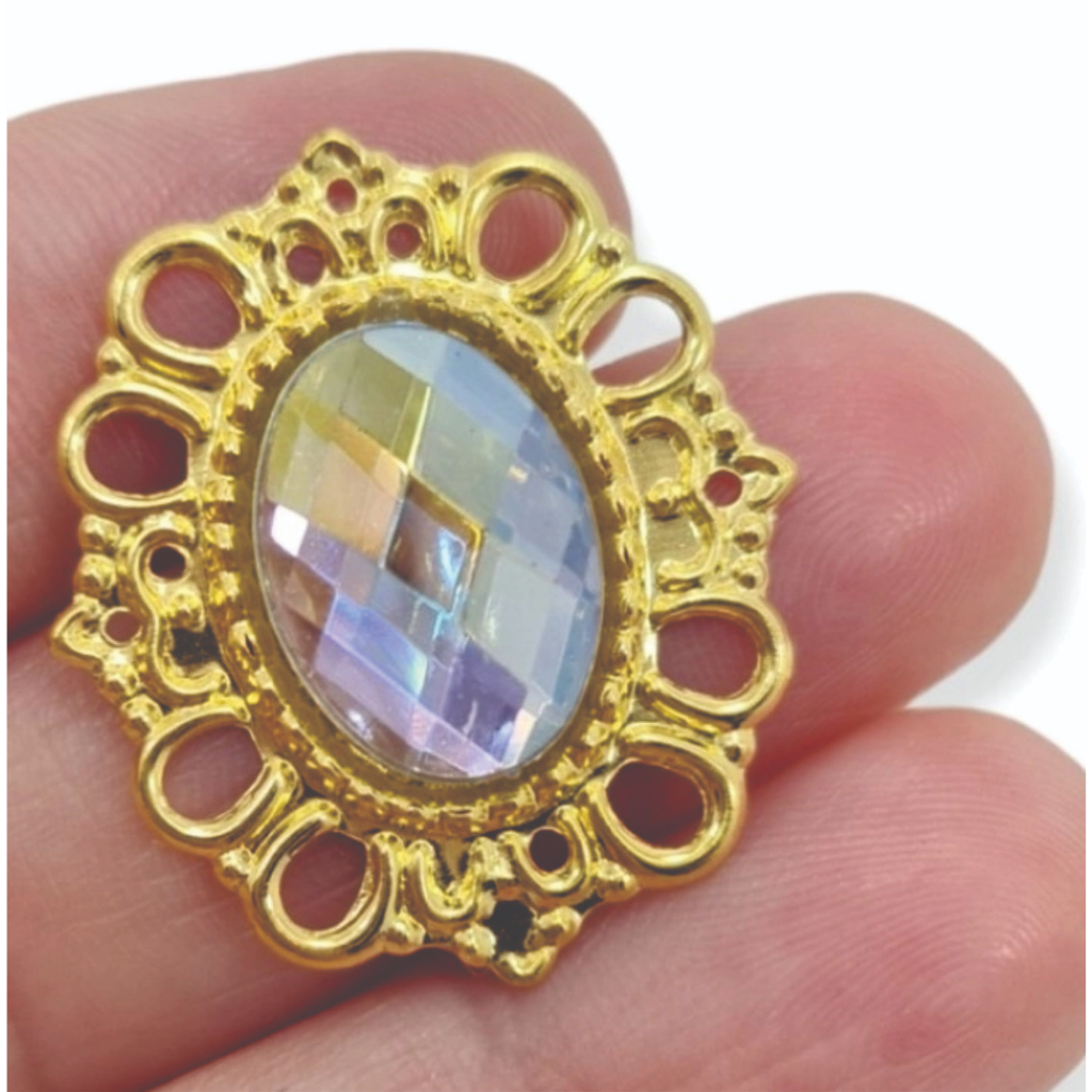 Tag de Metal + Chaton Oval 13mm x 18mm 10 unidades em Oferta na Shopee