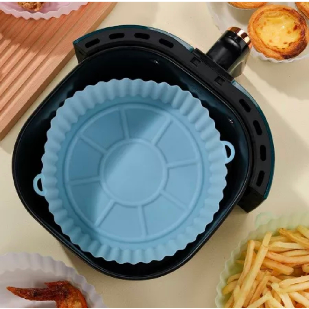 Forma de Silicone Assadeira Air Fryer e Forno Forma para Fritadeira Elétrica com Alça