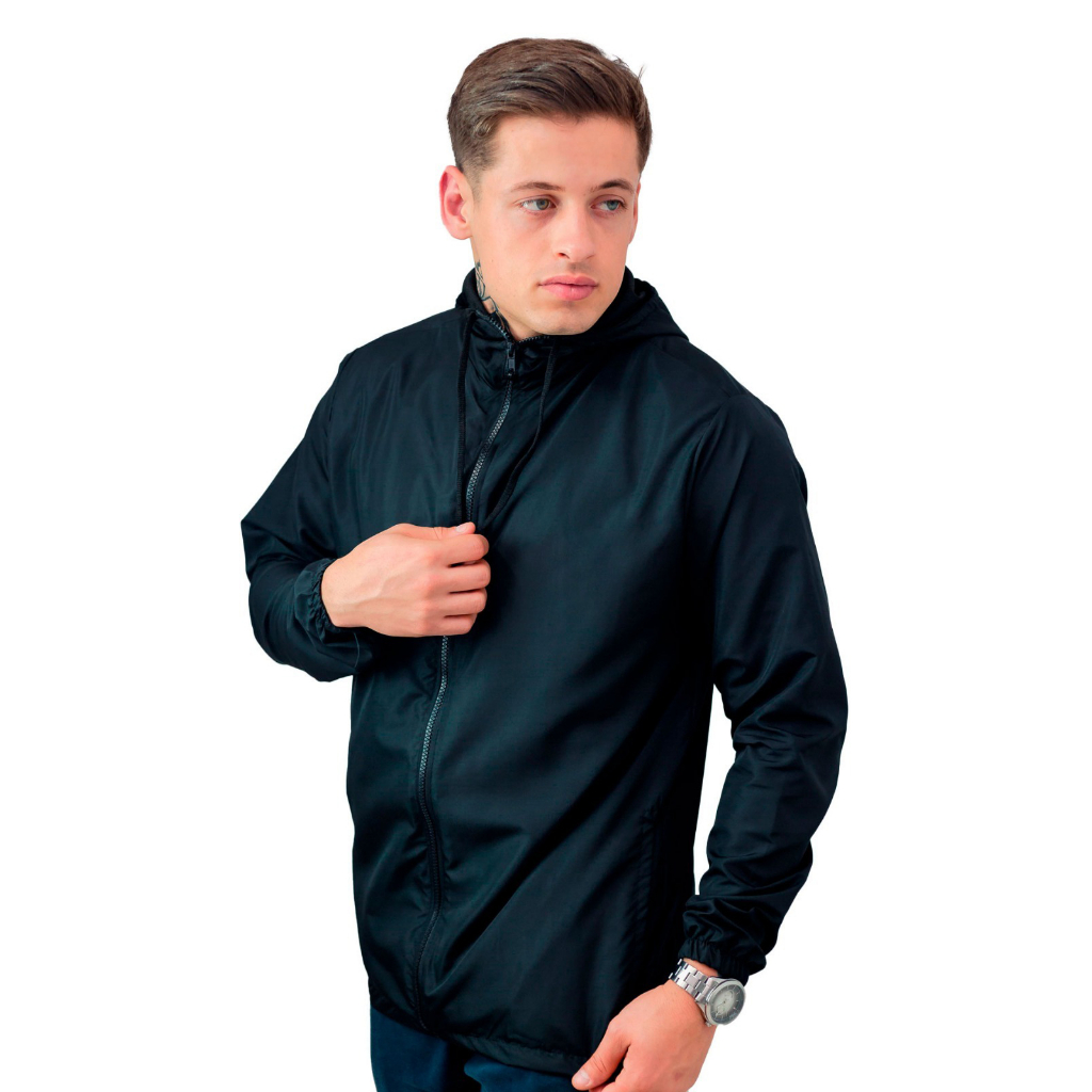 Corta Vento Liso Casual Impermeavel com Zíper tratorado e gola alta