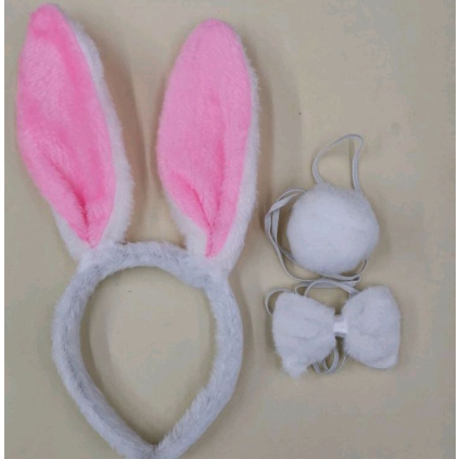 Kit Arco De Coelho Com Rabinho e Gravata Festa Fantasia - 2 Cores em Oferta na Shopee