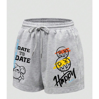 Shorts De Moletom Esportivo E Despojado, Leve econfortavel Estampado Masculino