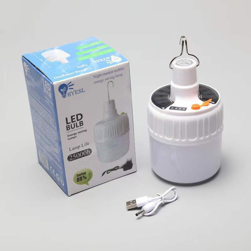 Luzes Solares Portáteis Sem Controle Remoto USB Lâmpadas Recarregável luminária Camping Ar Livre gancho-Envio imediato
