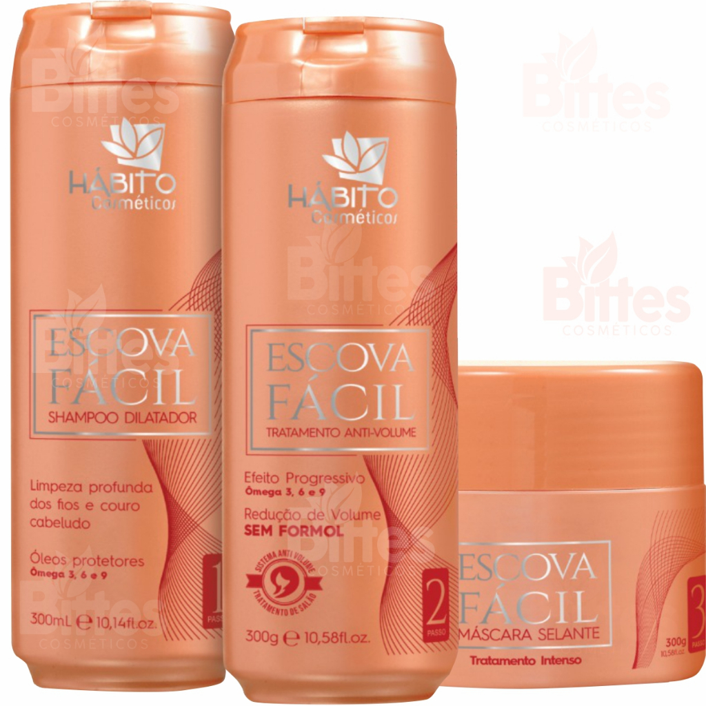 KIT CAPILAR ESCOVA FACIL HÁBITO COSMÉTICOS HIDRATA AMACIA E NUTRE REALINHA