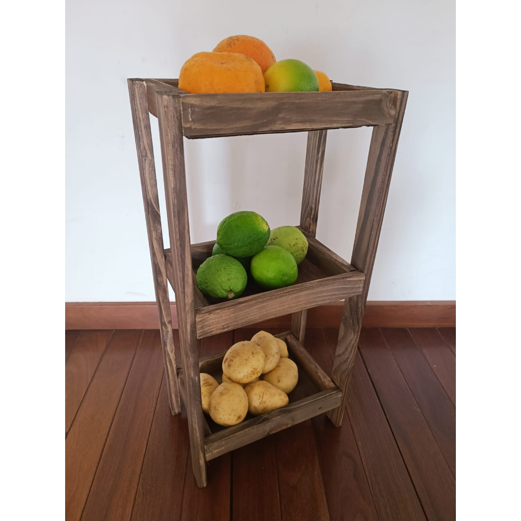 Fruteira de madeira Fruteira de bancada Fruteira de Mesa Fruteira Mesinha Organizadora Fruteira rústica