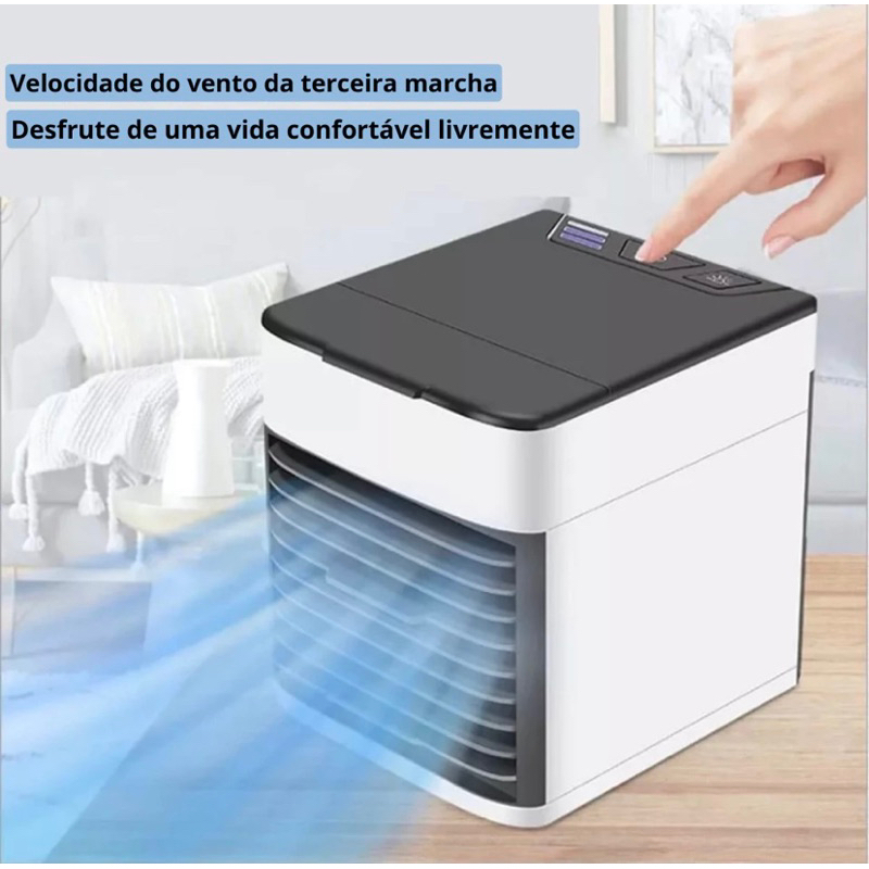 Mini Ar Condicionado Portátil Artic Air Cooler Umidificador Climatizador Luz Led