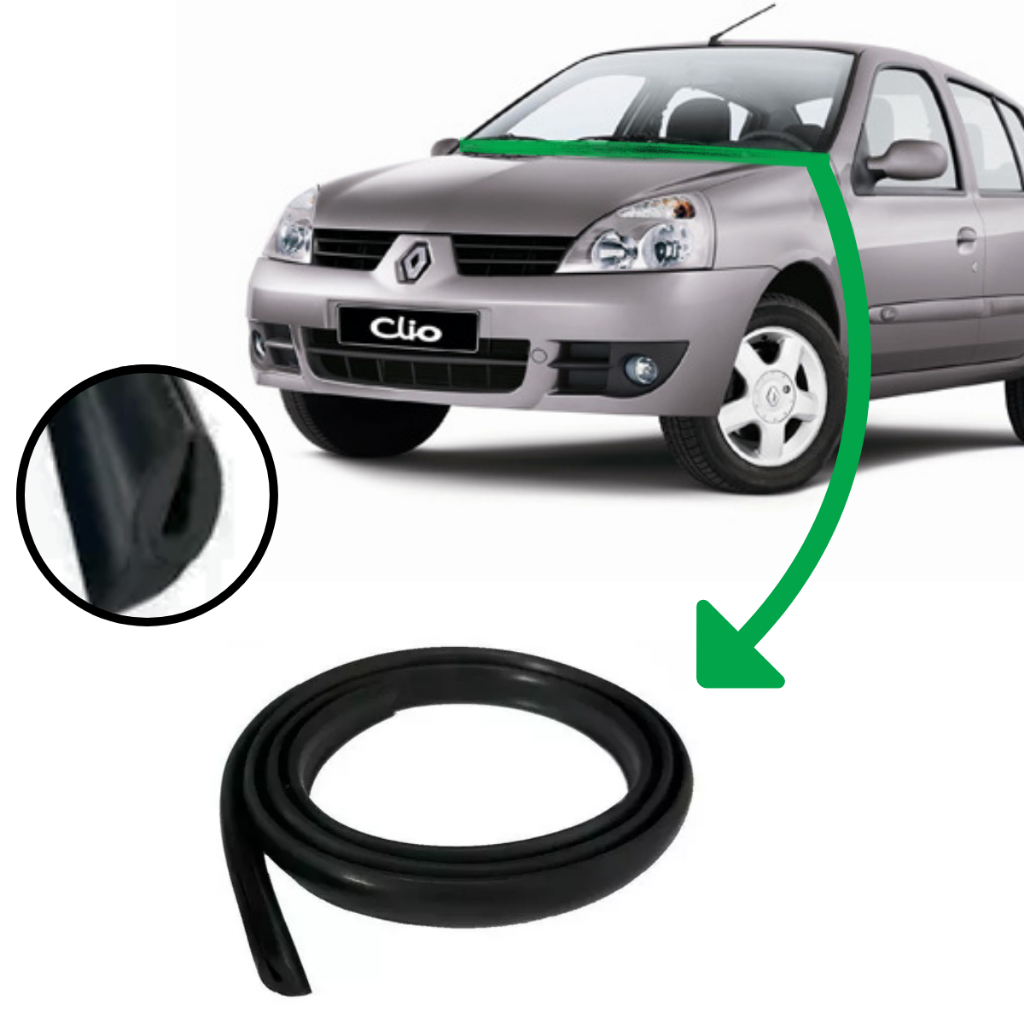 Borracha Friso Acabamento Churrasqueira Parabrisa Compatível Renault Clio