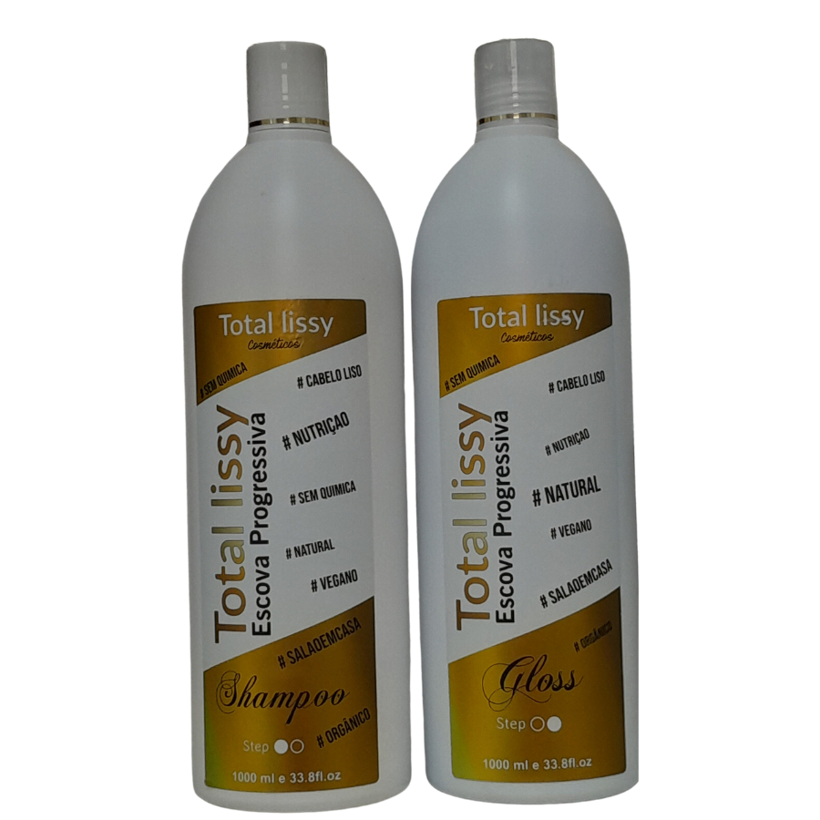 Progressiva Total Lissy Semi Definitiva No Chuveiro 100% Alisamento Definitivo e Hidratação Escova Profissional 1 Litro