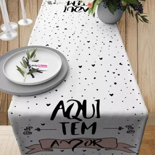 Caminho de Mesa Trilho Passadeira Retangular Toalha Estampada 4 ou 6 Lugares 1,40x0,45 Decorativa
