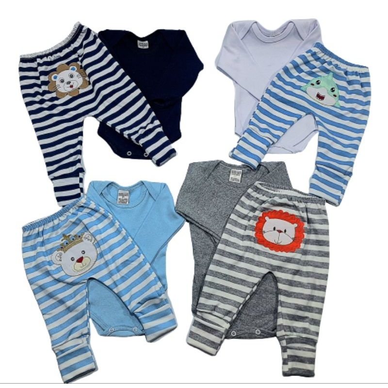 Conjunto Bebê Body e Calça  Menino Menina em Oferta na Shopee