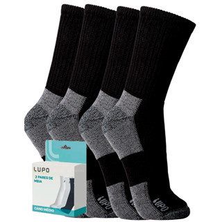 Kit 4 Meias Cano Longo Algodão Confortável Sport Walk Lupo