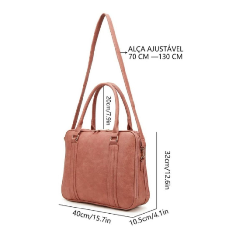 Bolsa Pasta Para Notebook Feminina Maleta Executiva Premium Elegante Para Ate 15,7” — imagem 2 de 2