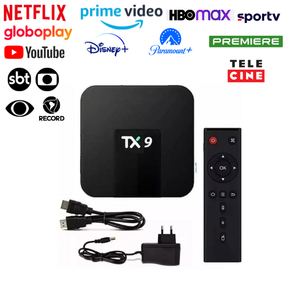 *TV BOX 4K 2024 C/ ANDROID 11* - Transforme sua TV em uma Smart TV com o incrível TV Box TX9!