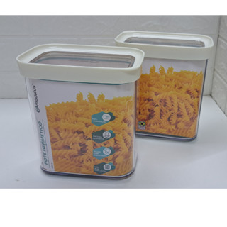 CONJUNTO 2 POTES HERMÉTICOS 1500ML MANTIMENTOS CEREAIS POLICARBONATO HELSIM