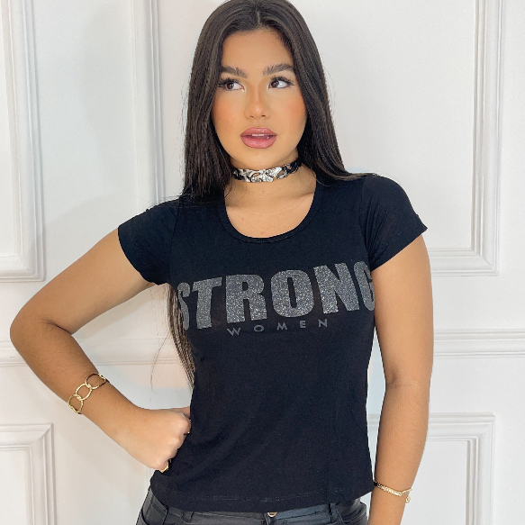 Blusa feminina estampada Mulher Forte, Strong Women