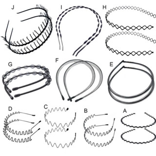 2 Tiaras de Ferro Arco Diadema Masculina Metal Arquinho Ondinhas