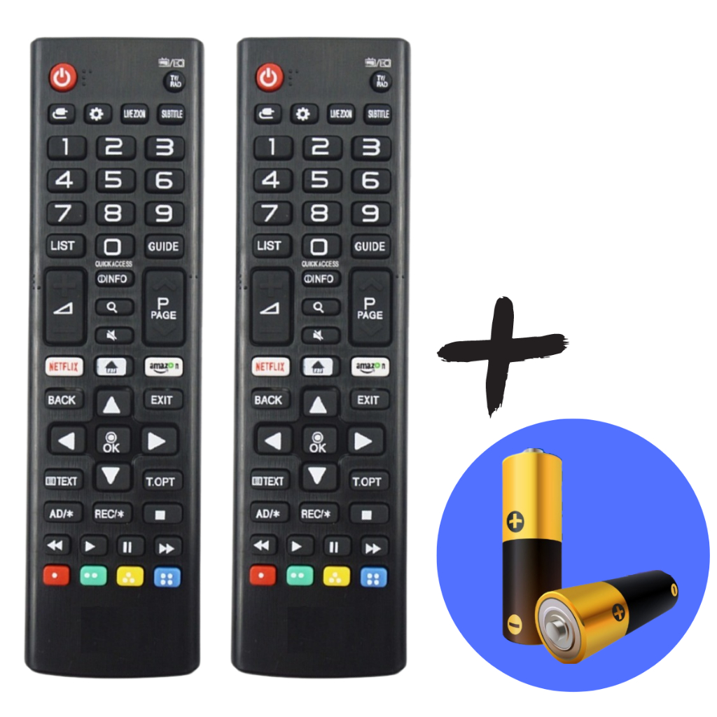 Kit 2 Controle Remoto Universal TV Smart 4k Netflix Amazon