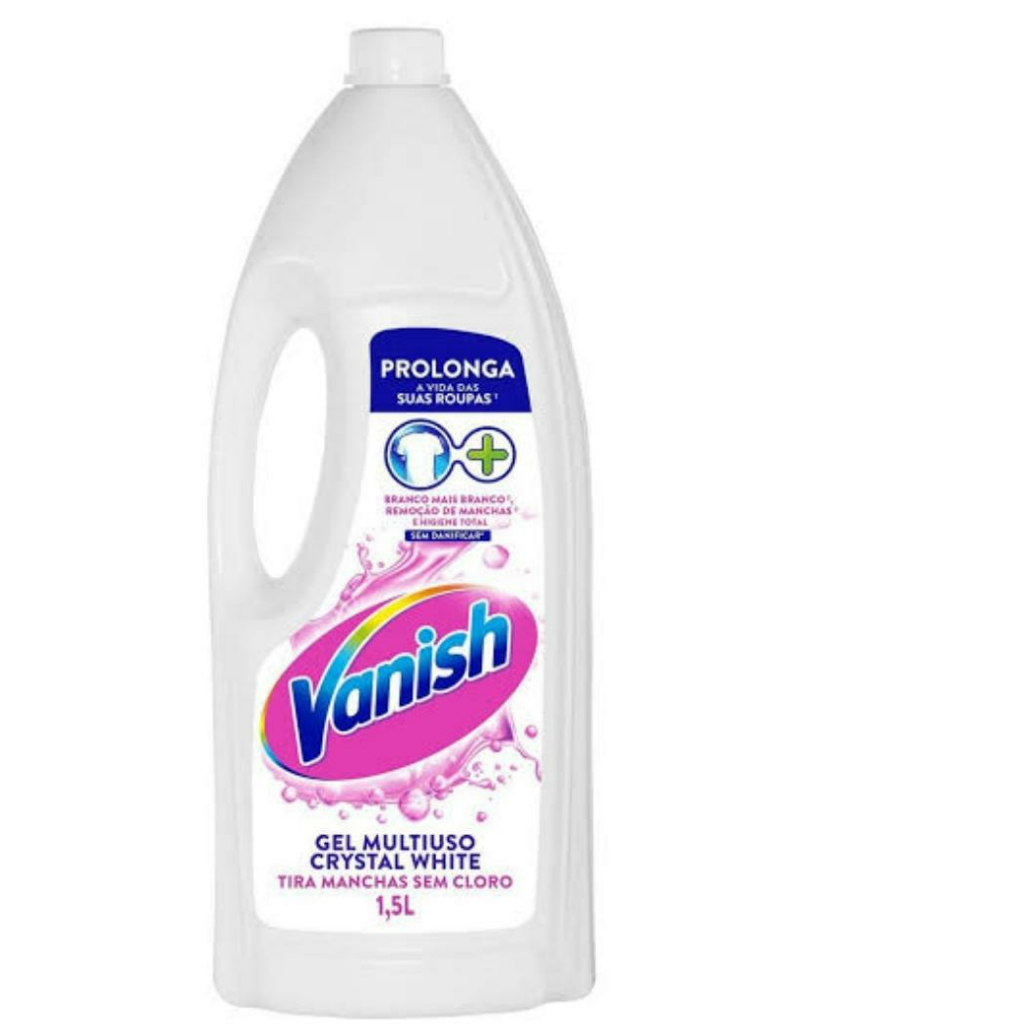 Tira Manchas em Gel Vanish Crystal White 1,5L para roupas brancas