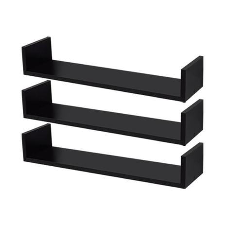 Kit 03 Prateleiras MDF U 60cm Livros Decoração Quarto Banheiro Cozinha Organizador Sala Brinquedos em Oferta na Shopee