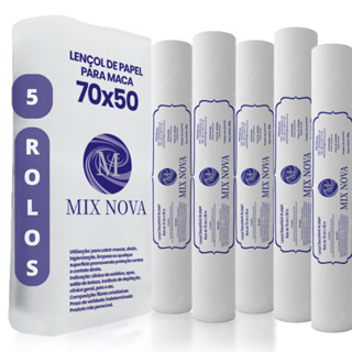 Lençol Descartavel Papel Hospitalar Maca 70x50 5 Rolos