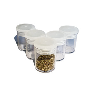 Pote Glitter 5ml-com tampa- 100 unidades-ACRILICO-TRANSPARENTE
