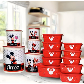Kit de potes para Mantimentos com 5 peças + 10 Potes Minnie em Oferta na Shopee