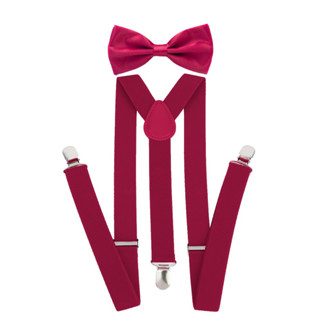 Kit Suspensório + Gravata Borboleta Rosa Pink Adulto e Infantil Ref:244/247