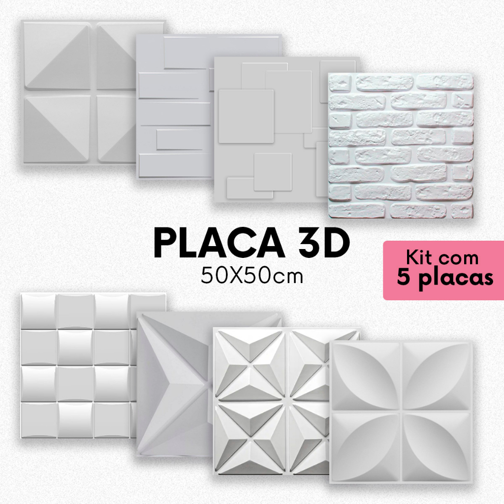 Kit C/ 5  Placas 3d Revestimento Pvc Varios Modelos em Oferta na Shopee