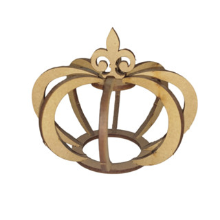 Coroa Pequena 3d Decoração Enfeite Festa Realeza Mdf Cru