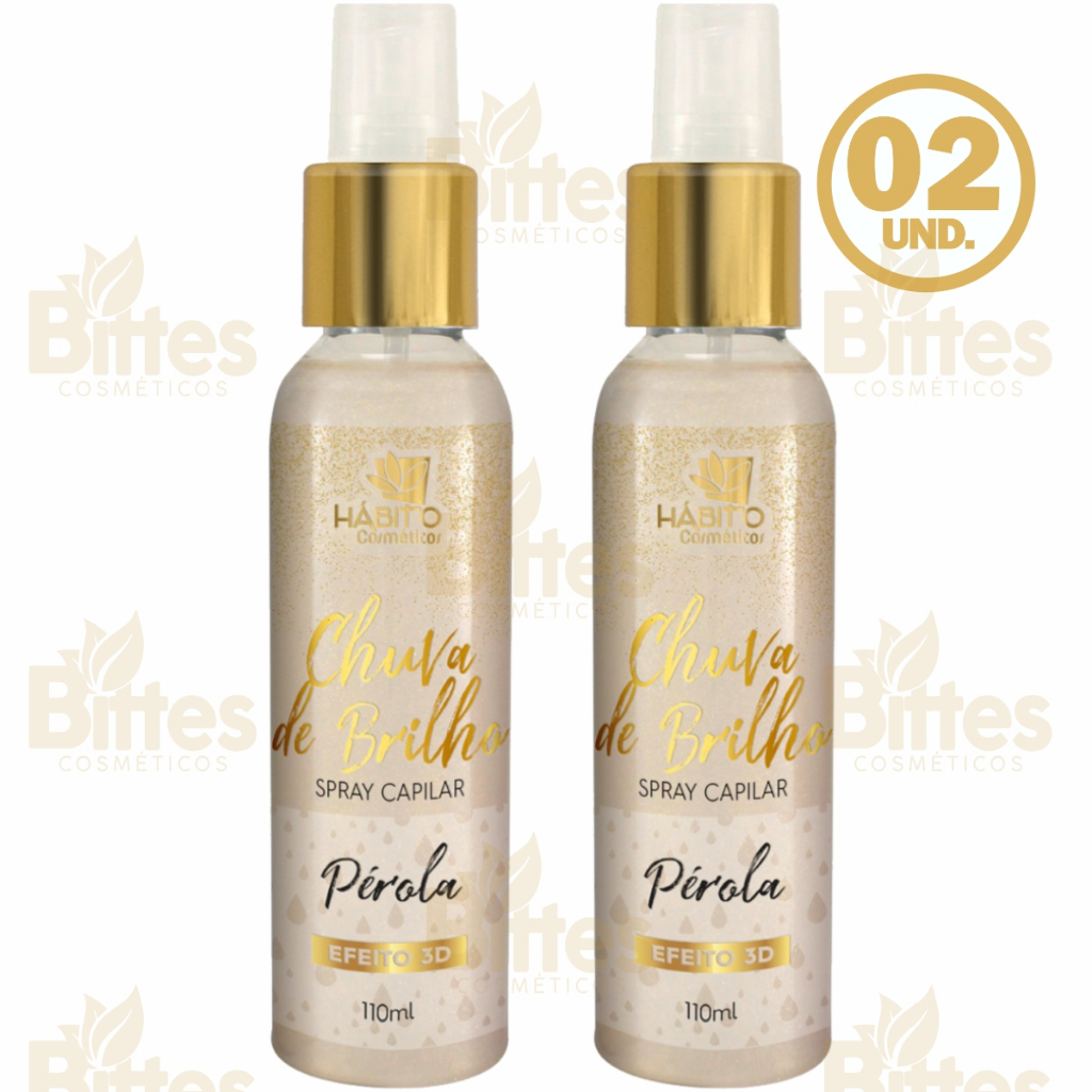 KIT 2 SPRAY CAPILAR PÉROLA HÁBITO COSMÉTICOS PERFUME CAPILAR EFEITO 3D