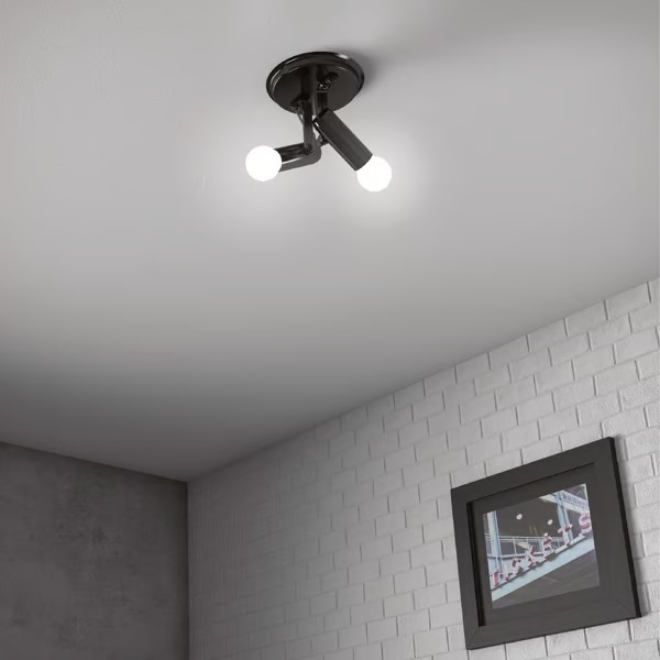 3X Spot Sobrepor Universal Liso Lustre Luminária Para 1 ou 2 Lâmpadas E27 Teto Parede Sem Aleta