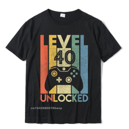 Camiseta Vídeo Game Desbloqueada nível 40 Novo! em Oferta na Shopee