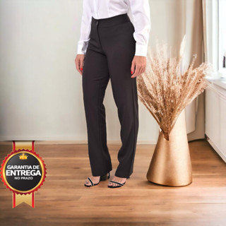 Calça Social Feminina Clássica Para Uniforme Escritório Recepcionista Secretária Promoção