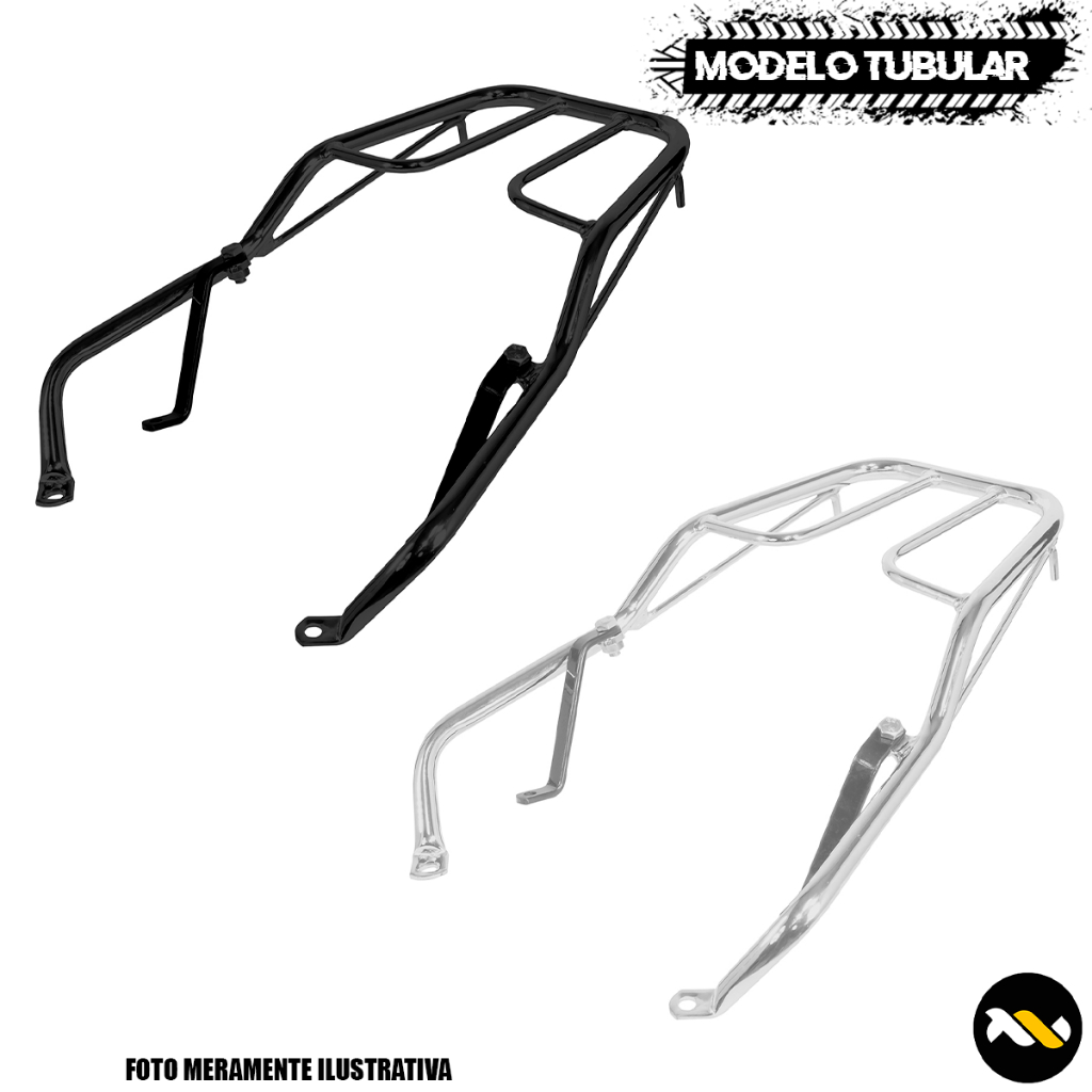 Bagageiro em Aço Modelo Tubular para Shineray 49cc Jet Pro Tork