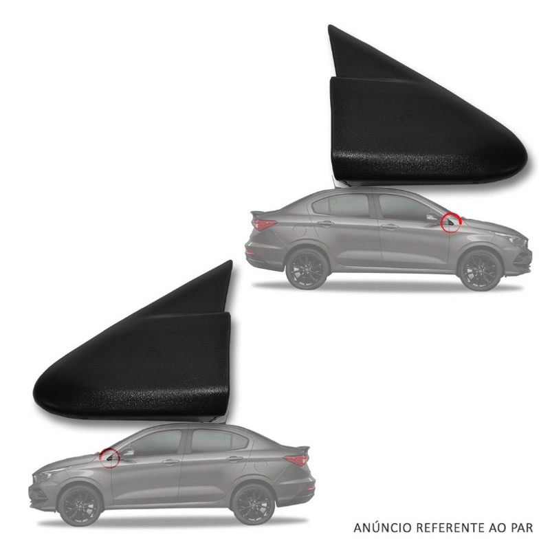 Par Moldura Retrovisor Fiat Argo e Cronos original fiat