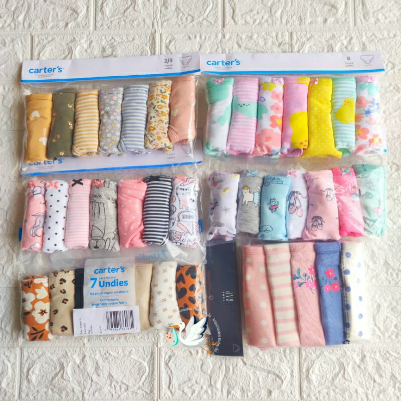 Kit Calcinhas Carter's 2/3 a 14 anos. Varios modelos