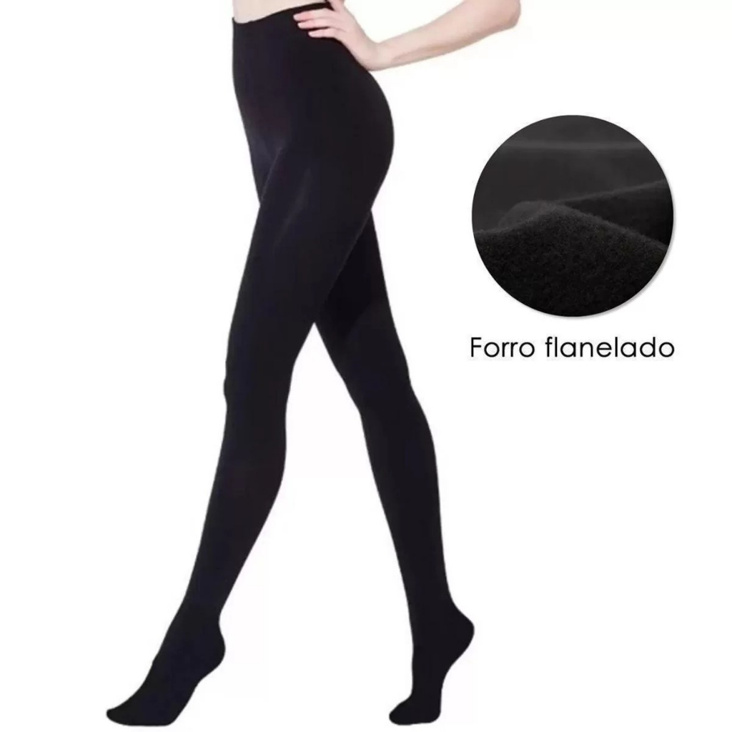 Kit Com 6 Meias Calças Adulto Fio 80, Grossas, Térmicas, Forradas, Flaneladas - Amorarma