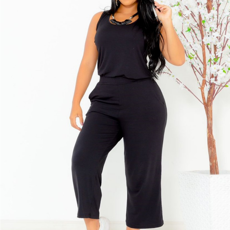 Calca Pantacout e Regata Conjunto Feminino Viscolycra Saruel Plus Size