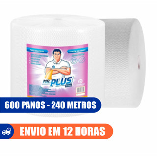 Pano Multiuso Rolo 600 Panos Perfex Picotado 240m Branco