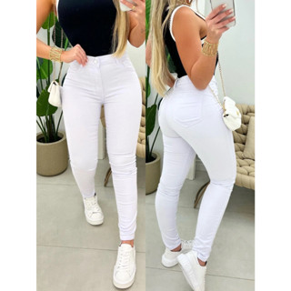 Calça Jeans Skinny Cintura Alta Com Lycra Corte Empina Bumbum.