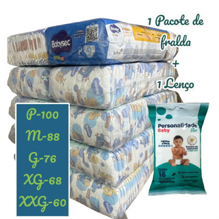 FRALDA INFANTIL BABY SEC ORIGINAL PACOTÃO ECONÔMICO REVENDA BARATO P M G Xg XXG NOTURNA COM GARANTIA MAIS 1 LENÇO