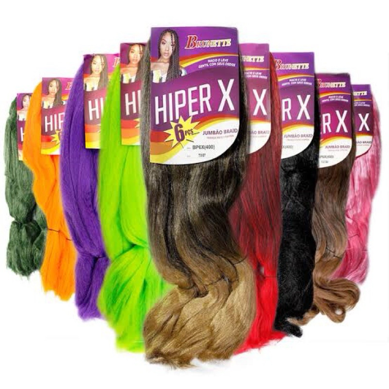 cabelo Jumbo hiper X 400 gramas para trança marca aleatorio em Oferta na Shopee