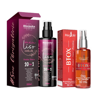 Kit Meu Liso Capilar Minha Vida + Óleo Reparador Pontas Btox 50ml em Oferta na Shopee